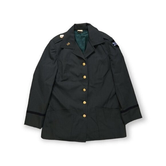 Vintage Military Gabardine Womens Jacket‎ 1970s Uniform 16R - Picture 1 of 11